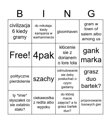 matikiki Bingo Card