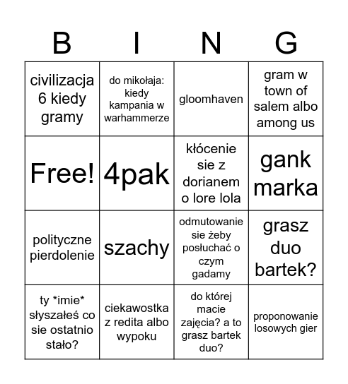 matikiki Bingo Card