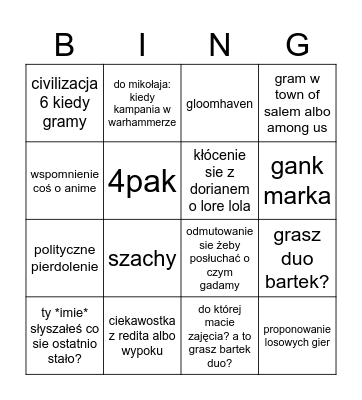 matikiki Bingo Card