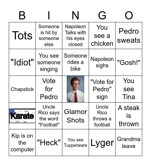 Napoleon Dynamite Bingo Card