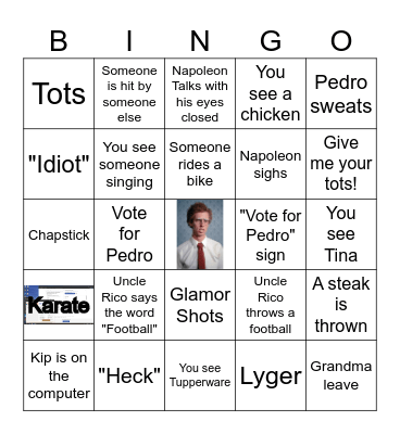 Napoleon Dynamite Bingo Card