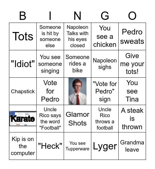 Napoleon Dynamite Bingo Card