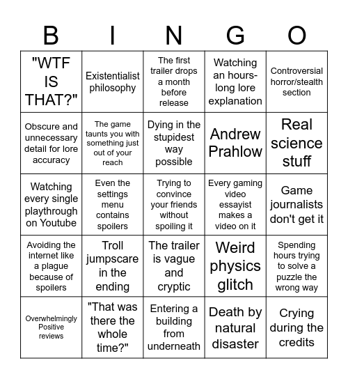 New Mobius Digital game bingo card Bingo Card