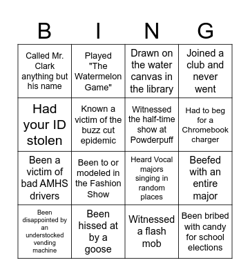 SOA Bingo Card