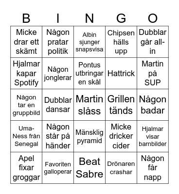 ettDruva BINGO 2024 Bingo Card
