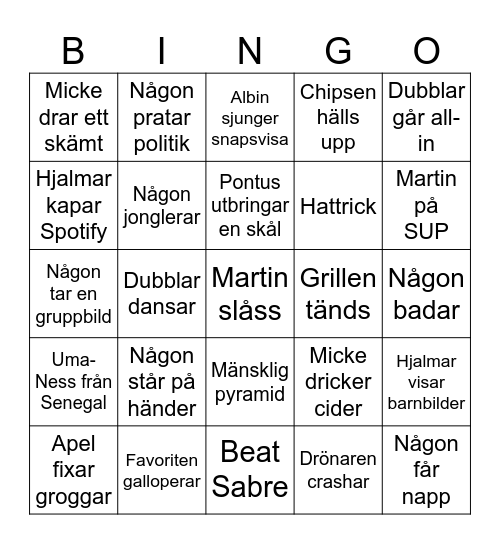 ettDruva BINGO 2024 Bingo Card