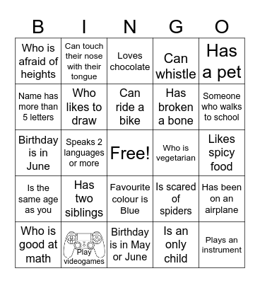 Human Bingo Card