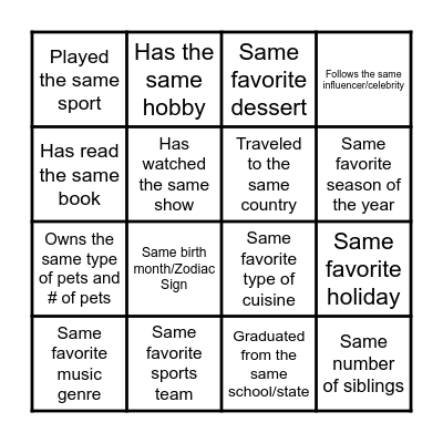 Common Thread Board Bingo Card