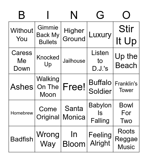 Puff, Puff, Pass Bingo Card