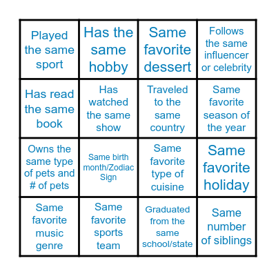 Common Thread Board Bingo Card