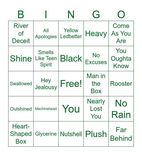 Alternative Bingo Card