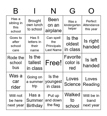 End Of The Year Bingo Card