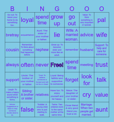Test Bingo Card