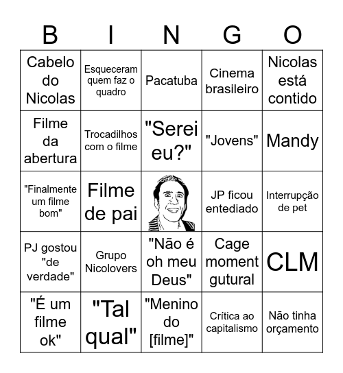 Bingocast Nicolas Bingo Card