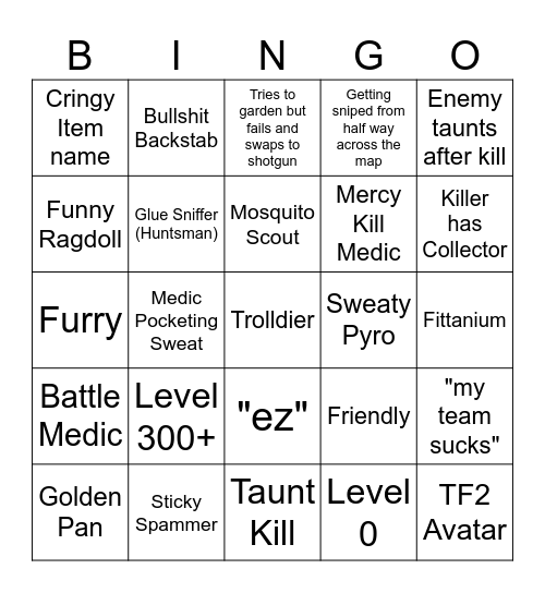 TC2 Bingo Card