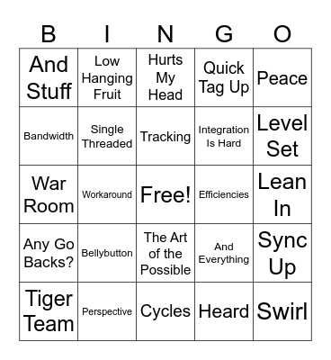 Buzzword Bingo Card