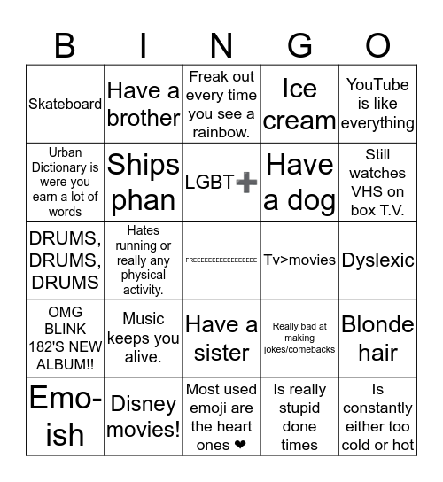 @Kali1245 Bingo Card