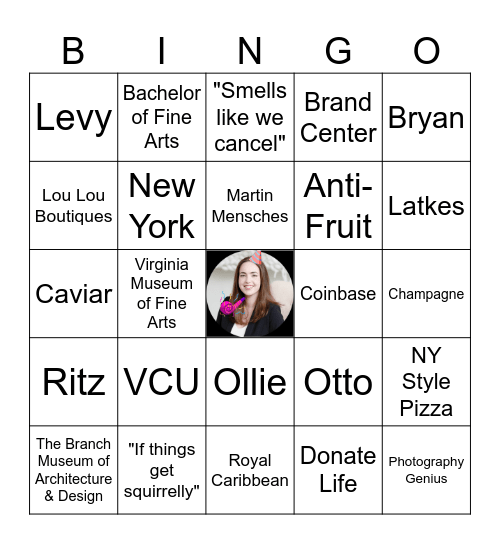 HANNAH BIRTHDAY BINGO Card