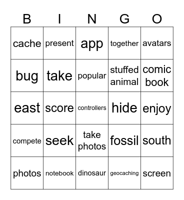Unit 3: That's Really Interesting Bingo Card