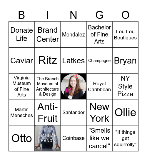 HANNAH BIRTHDAY BINGO Card