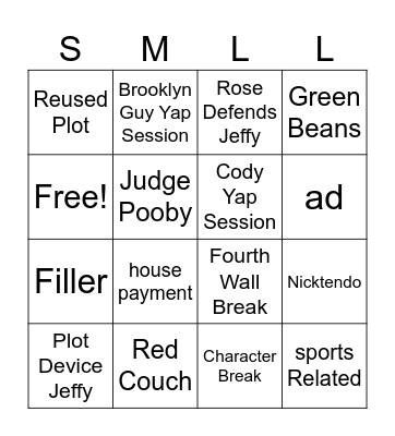SML BINGO Card