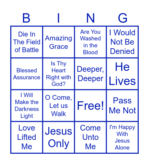 Blue Book Bingo Card