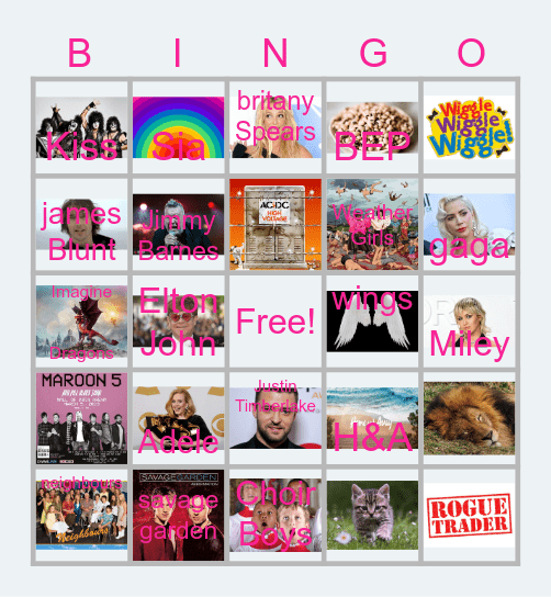Music Challenge Wet  Weather   Bingo Card