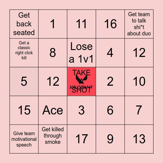 TESTING Bingo Card