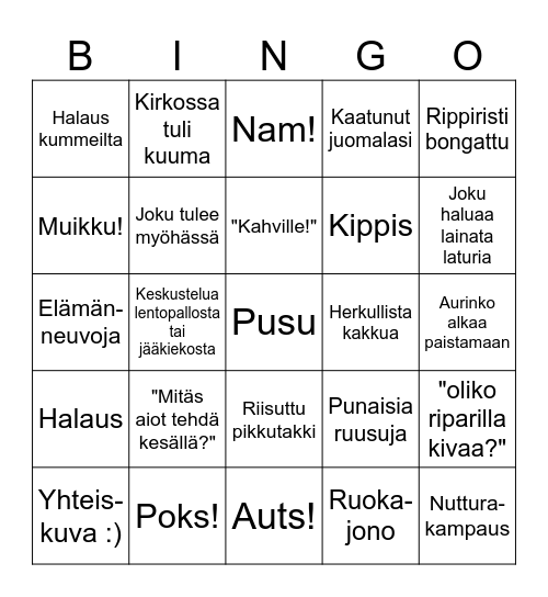 RippijuhlaBingo - 16.6.2024 Bingo Card