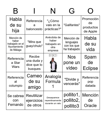 Bingo Bustamante Bingo Card