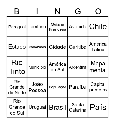 GEO-BINGO Card
