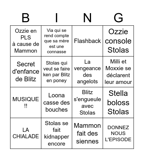 Bingo Full Moon Bingo Card