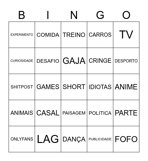 youlag Bingo Card