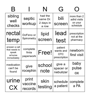 nurse 2024 Bingo Card