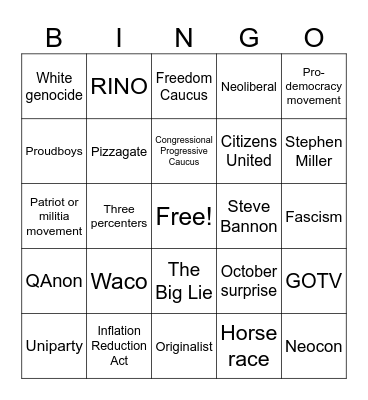 2024 Election Bingo Card