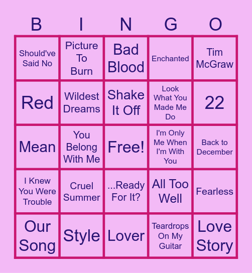 Singo Songo Bingo Card