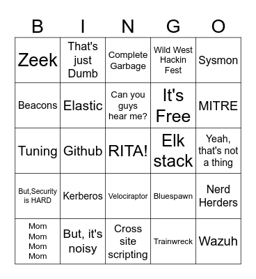 SOC Core Skills Bingo Card