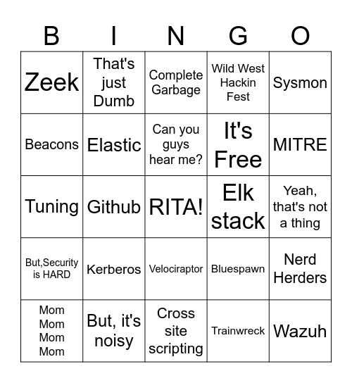 SOC Core Skills Bingo Card