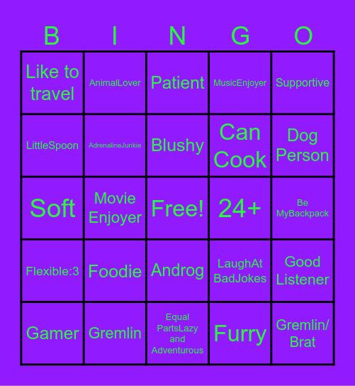 Arcaine Bingo Card