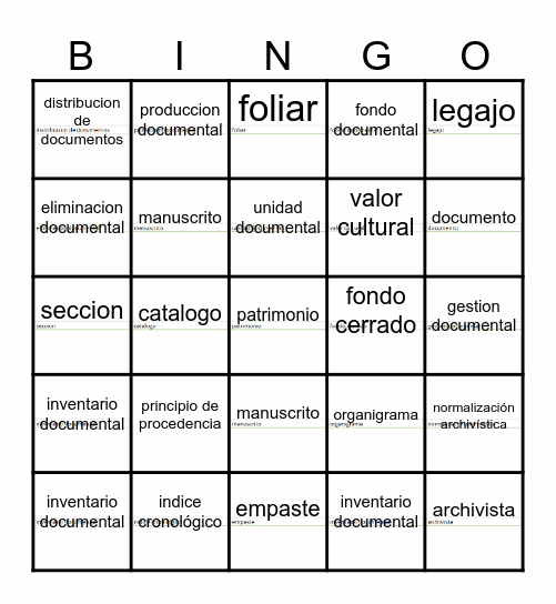 CONCEPTOS Bingo Card