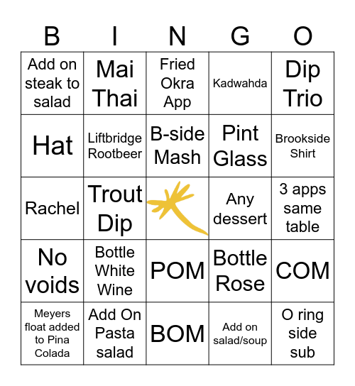 B-Side Bingo Card