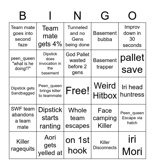 Crumpets Bingo Card