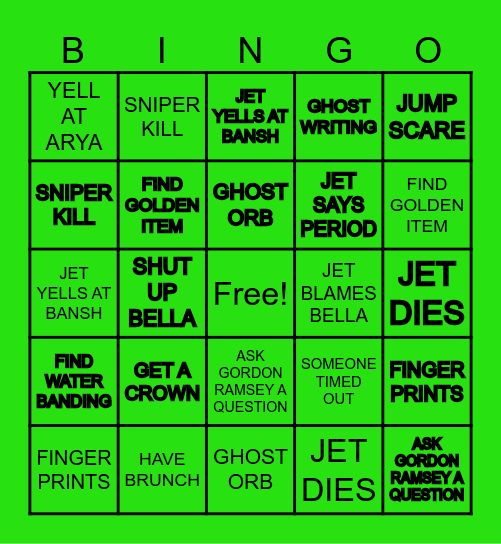 JET'S BIRTHDAY BINGO Card