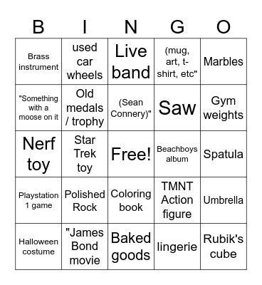 GREAT GLEBE GARAGE SALE 2024 Bingo Card
