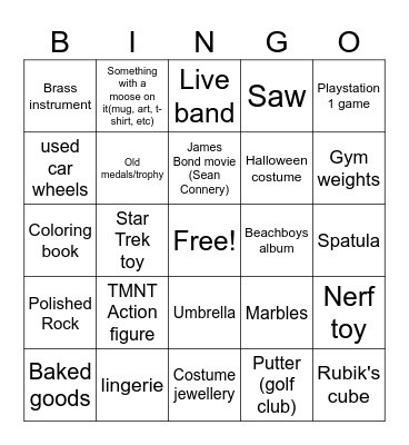 GREAT GLEBE GARAGE SALE 2024 Bingo Card