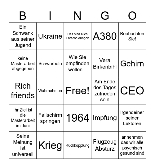 BS Bingo Card
