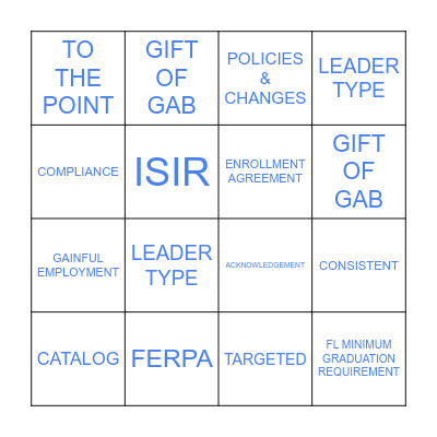 Enrollment Mini Summit BINGO Card