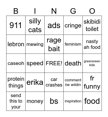 yt shorts Bingo Card