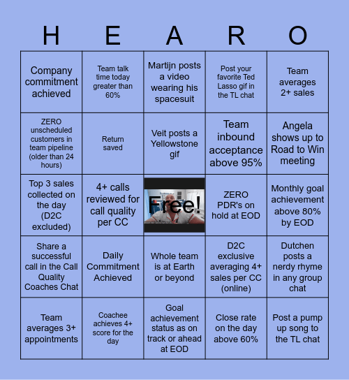 Hear.com HEARO Bingo Card