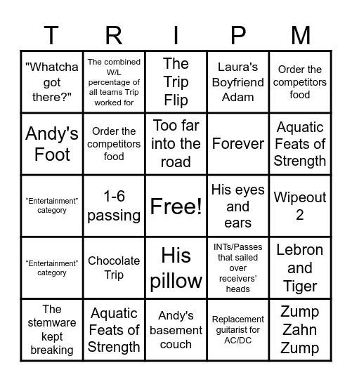 TRINGO Bingo Card